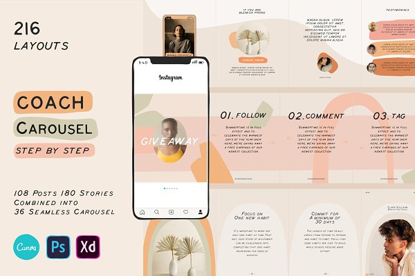 Download Coach Carousel Templates CANVA-PS