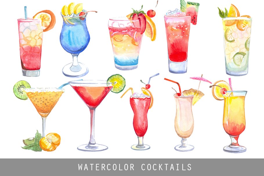 Download Watercolor Cocktails