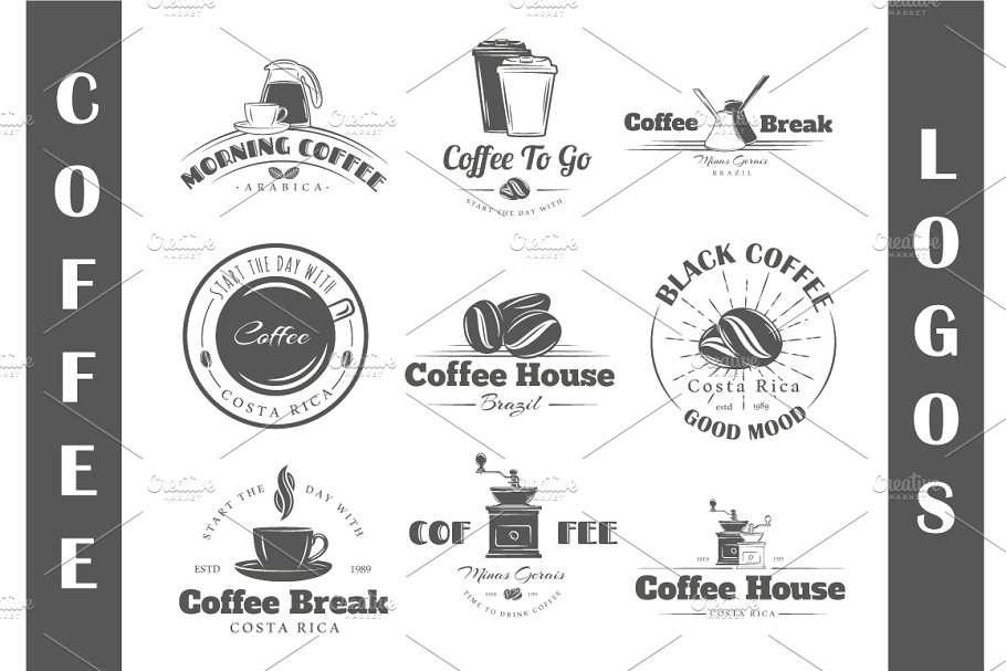 Download 9 Coffee Logos Templates Vol.1