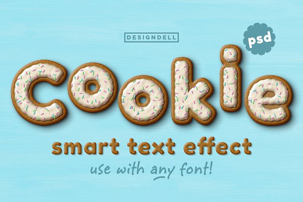 Download Cookie PSD Text Effect