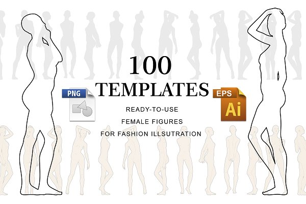 Download 100 Vector Female Fashion Templates