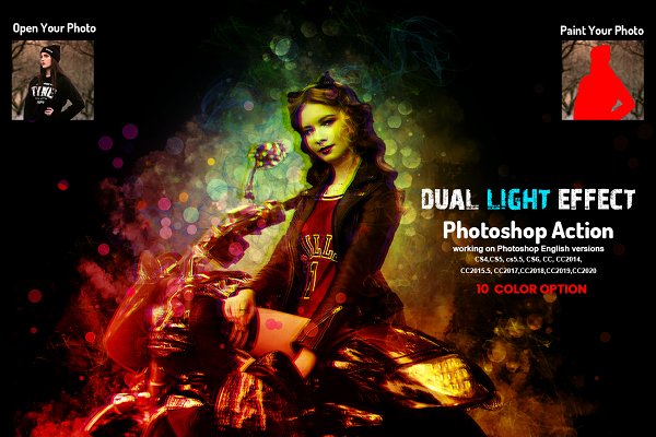 Download Dual Light Effect Photoshop Action