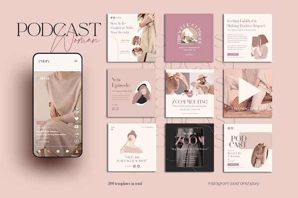 Download Woman Podcast Creator | CANVA PS