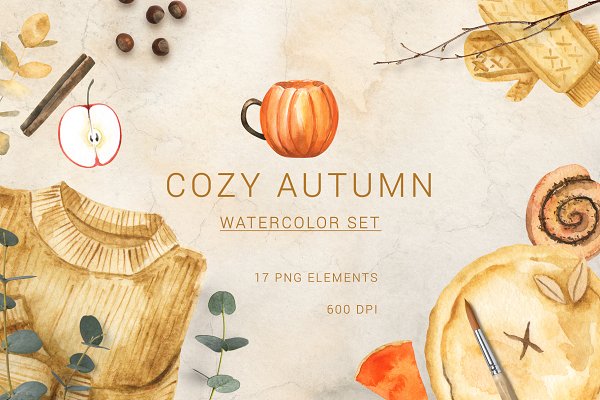 Download Watercolor cozy autumn