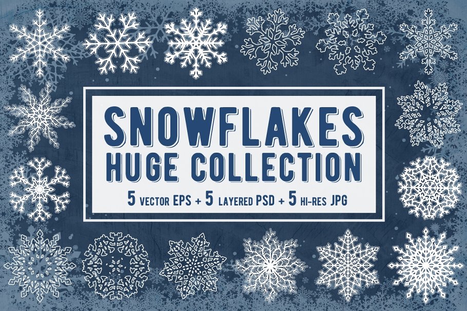 Download Winter Snowflakes Collection. Vector