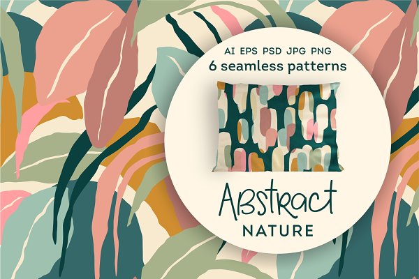Download Abstract Nature. 6 seamless patterns