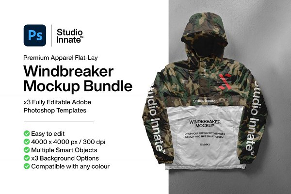 Download Windbreaker Jacket - Mockup Bundle