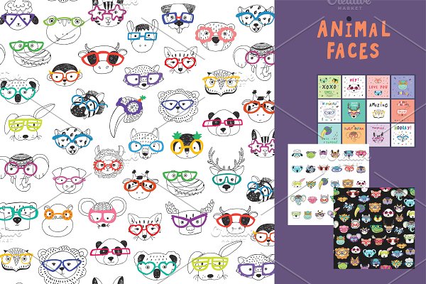 Download Animal Faces In Trendy Glasses