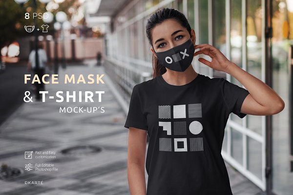 Download Face Mask & T-Shirt Mock-Up