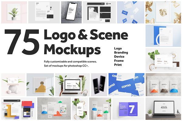 Download 75 Logo and Scene Mockups