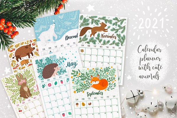 Download 2021 calendar planner with animals