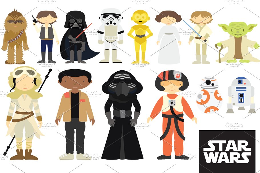 Download Star Wars Characters Clipart Set
