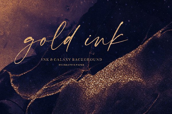 Download Gold Ink & Galaxy Backgrounds