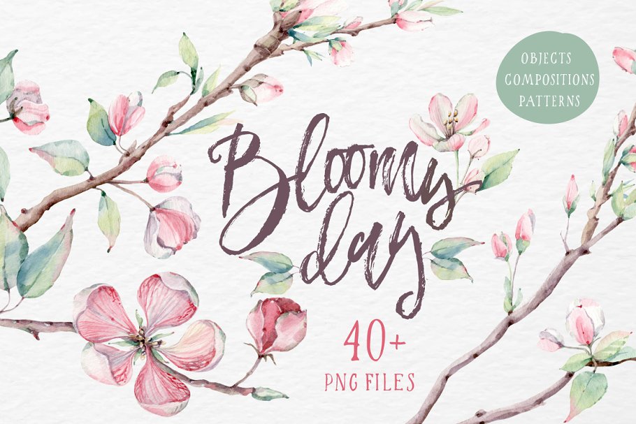 Download BLOOMY DAY Watercolor set