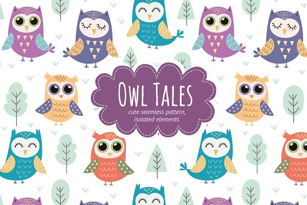 Download Owl Tales: pattern and elements