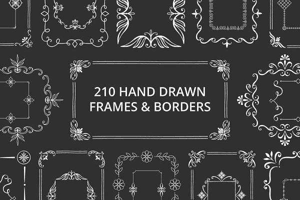 Download 210 hand drawn frames & borders