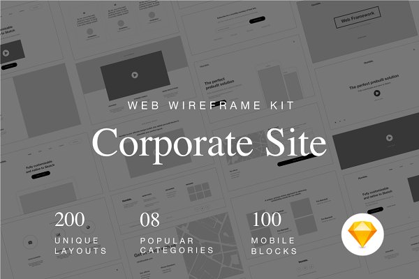 Download Web Wireframe Kit for Corporate Site
