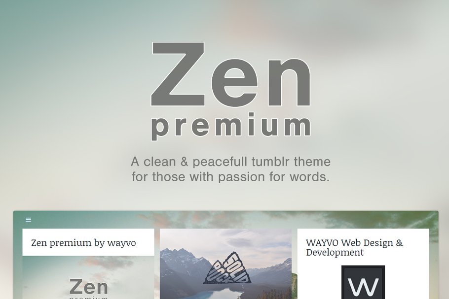 Download Zen Premium Tumblr Theme