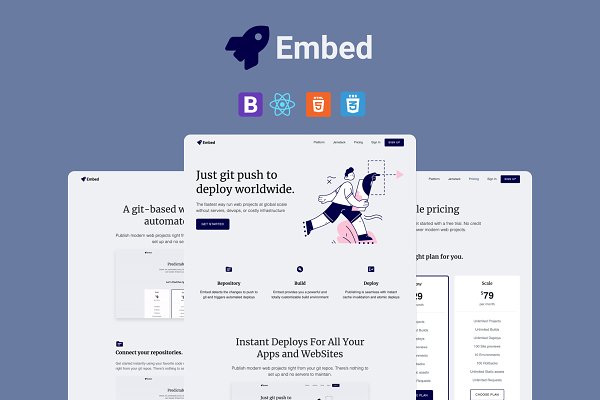 Download Embed - React/HTML SaaS Landing Page