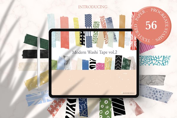 Download Modern Washi Tape Vol2 for Procreate