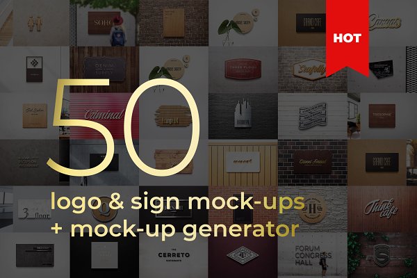 Download Logo Sign Mockup Generator Badge 3D