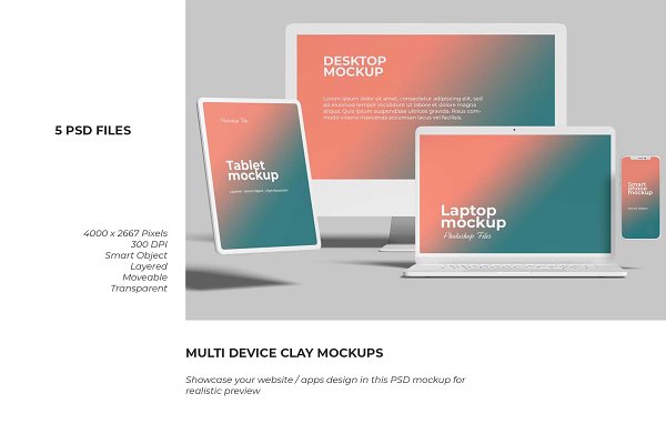 Download Multi Device Clay Mockups