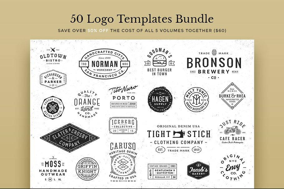 Download 50 Logo Templates Bundle