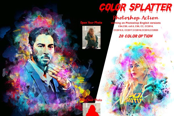 Download Color Splatter Photoshop Action