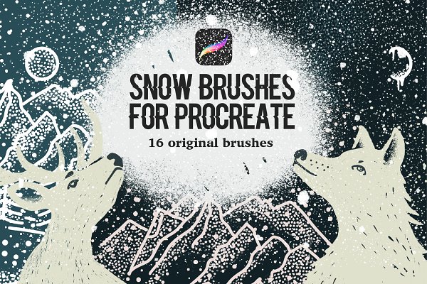 Download 34 Snow Brushes for Procreate