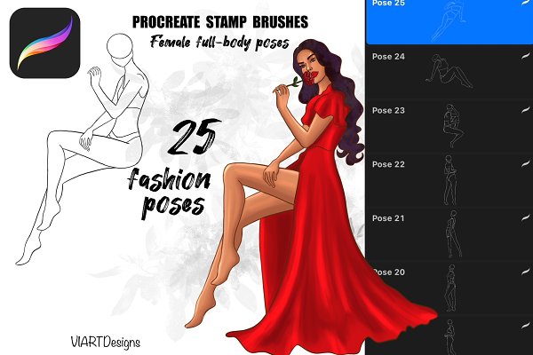Download Fashion body pose stamps Procreate