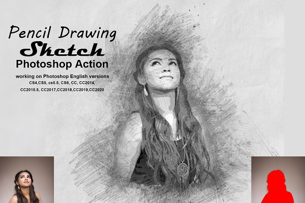 Download Pencil Drawing Sketch PS Action