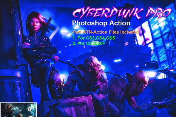 Download CyberPunk PRO Photoshop Action
