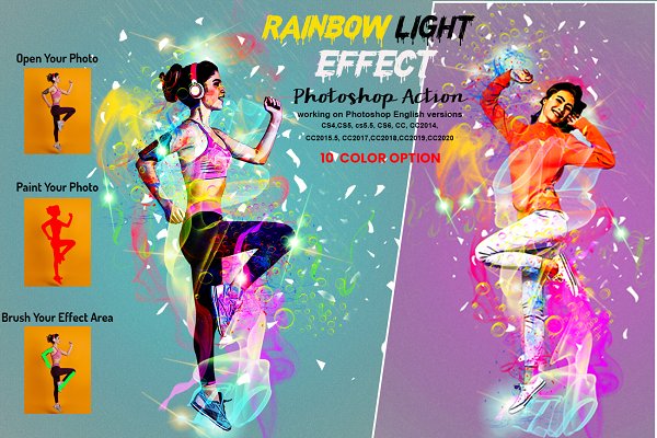 Download Rainbow Light Effect PS Action