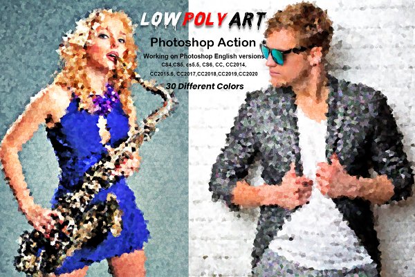 Download Low Poly Art Photoshop Action