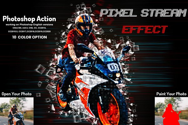 Download Pixel Stream Effect Photoshop Action