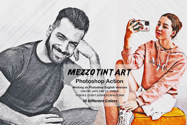 Download Mezzotint Art Photoshop Action