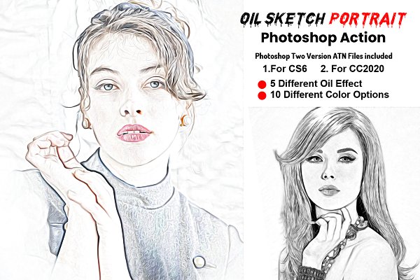 Download Oil Sketch Portrait Photoshop Action