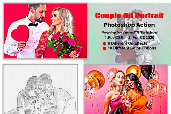 Download Couple Oil Portrait Photoshop Action