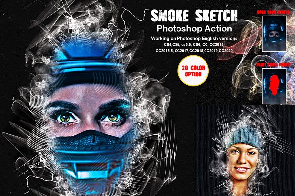 Download Smoke Sketch Photoshop Action