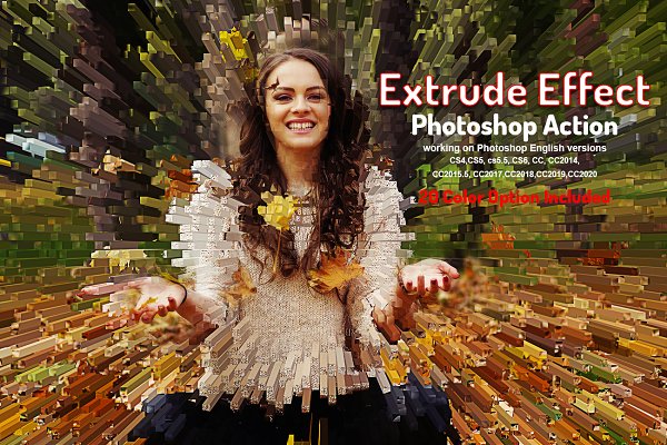 Download Extrude Effect Photoshop Action