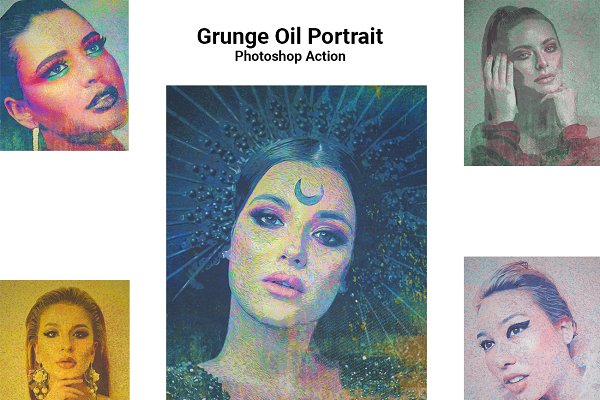 Download Grunge Oil Portrait Ps Action