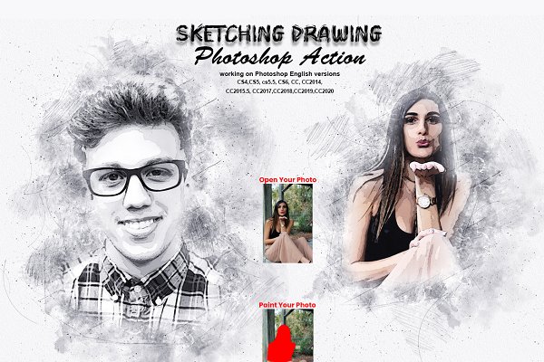 Download Sketching Drawing Photoshop Action