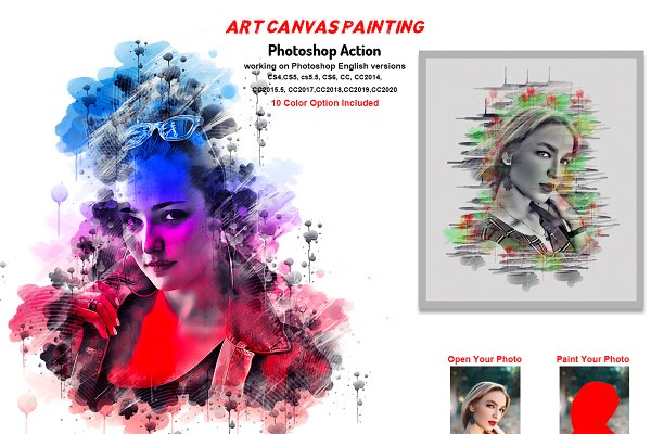 Download Art Canvas Painting Photoshop Action