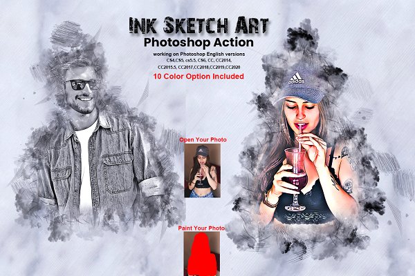Download Ink Sketch Art Photoshop Action