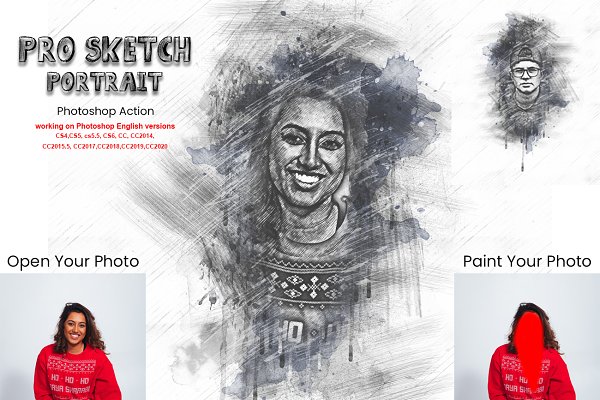 Download Pro Sketch Portrait Photoshop Action