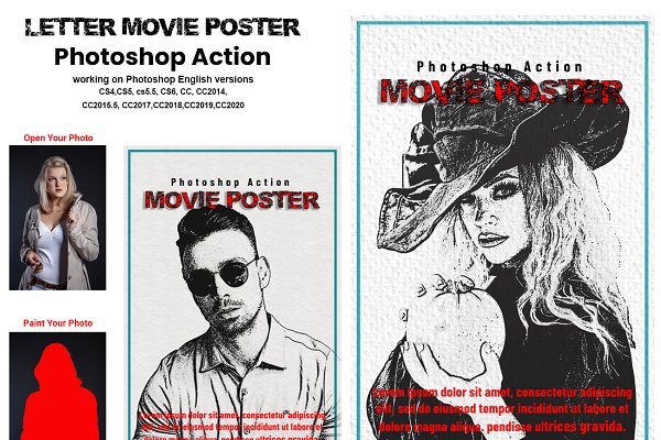 Download Letter Movie Poster Photoshop Action