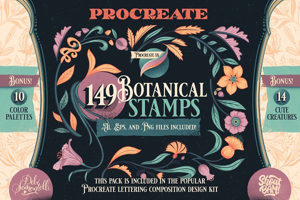 Download Procreate Botanical Brush Stamp Pack