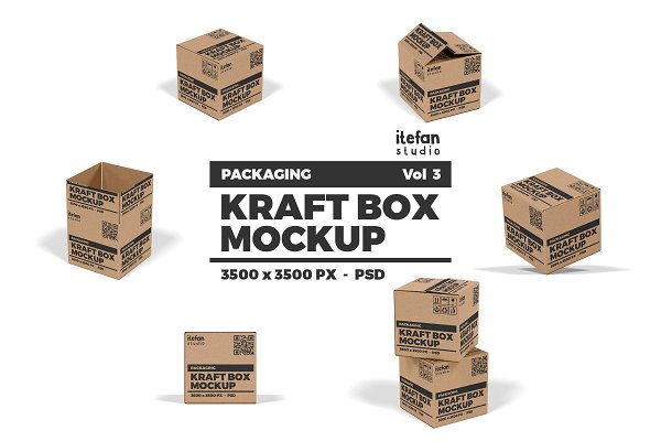Download Kraft Box Mockup - Packaging Vol 3