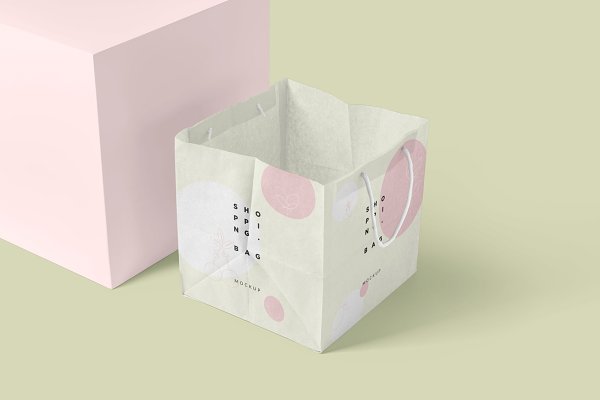 Download Square Paper Shopping Bag Mockups