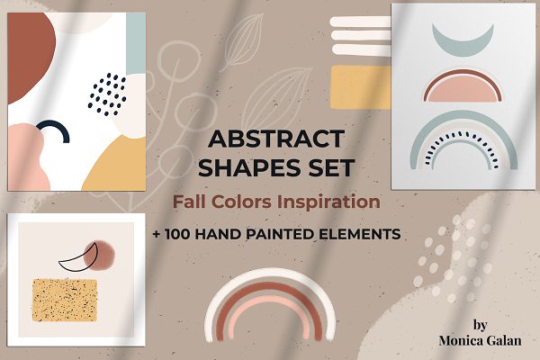 Download Abstract Shapes Set - Blush Caramel